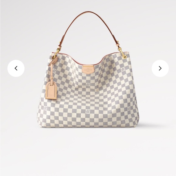 100% Louis Vuitton Graceful PM Shoulder Bag Damier Azur - Picture 1 of 15